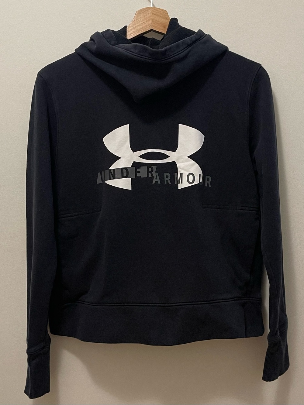 Under Armour Cozy Black Hoodie with White Logo